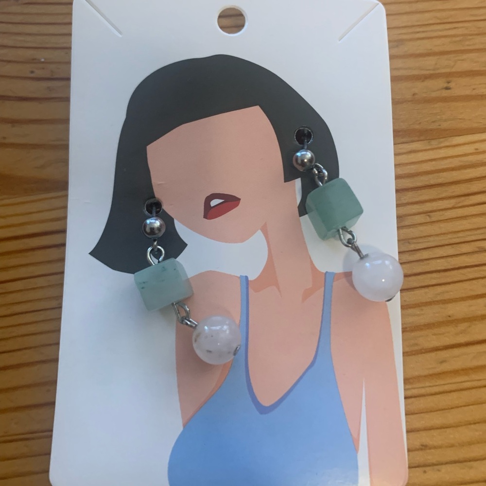 Handmade Crystal Earrings with Green Aventurine & Rose Quartz
